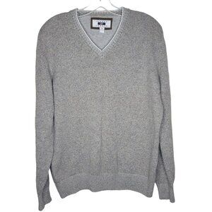 Jason Abboud Men's Sz M Gray Long Sleeve V-neck Wool Blend Pullover Sweater